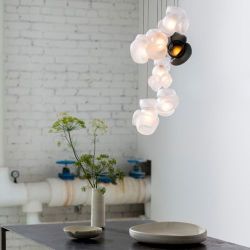 Bocci 100.11 Random Hanglamp - Transparant met grijs - Vierkante plafondkap