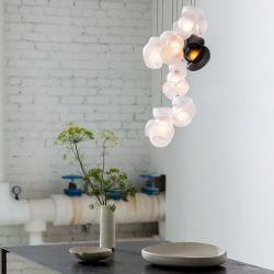 Bocci 100.16 Random Hanglamp - Grijs met transparant - Vierkante plafondkap