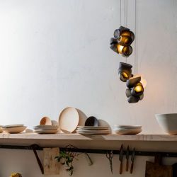 Bocci 100.28 Random Hanglamp - Grijs - Rechthoekige plafondkap