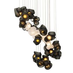 Bocci 100.28 Random Hanglamp - Grijs met transparant - Rechthoekige plafondkap