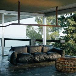 Flos Belt Black Leather Hanglamp - Zwart