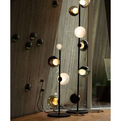 Bocci 28.3 Short Vloerlamp - Transparant - Zwarte base