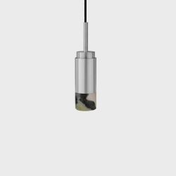 Anour Donya Onyx Cylinder Hanglamp - Gemixte kap - Geborsteld roestvrij staal