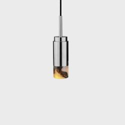 Anour Donya Onyx Cylinder Hanglamp - Gemixte kap - Gepolijst roestvrij staal