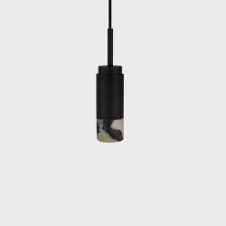 Anour Donya Onyx Cylinder Hanglamp - Gemixte kap - Zwart PVD