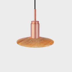 Anour Donya Onyx Solar Hanglamp - Amberkleurige kap - Geborsteld koper