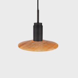 Anour Donya Onyx Solar Hanglamp - Amberkleurige kap - Zwart PVD