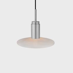 Anour Donya Onyx Solar Hanglamp - Witte kap - Geborsteld roestvrij staal