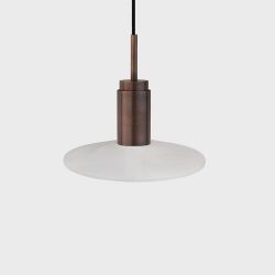 Anour Donya Onyx Solar Hanglamp - Witte kap - Gebruind messing