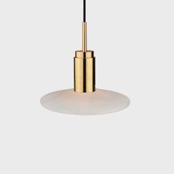 Anour Donya Onyx Solar Hanglamp - Witte kap - Gepolijst messing