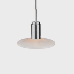 Anour Donya Onyx Solar Hanglamp - Witte kap - Gepolijst roestvrij staal