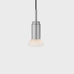 Anour Donya Onyx Trapeze Hanglamp - Witte kap - Geborsteld roestvrij staal