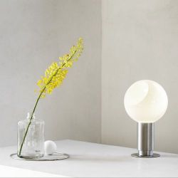 Anour Donya Sphere Tafellamp - Geborsteld roestvrij staal