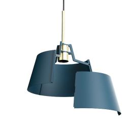 Tonone Bella Hanglamp - Blauw - Messing