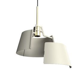 Tonone Bella Hanglamp - Lichtgrijs - Messing