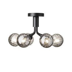 Nuura Apiales 6 Plafondlamp - Zwart - Gerookt glas