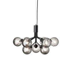 Nuura Apiales 9 Kroonluchter - Zwart - Gerookt glas