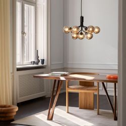 Nuura Apiales 9 Kroonluchter - Zwart - Gerookt glas