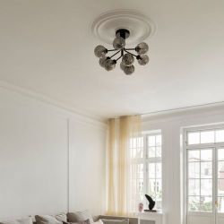 Nuura Apiales 9 Plafondlamp - Zwart - Gerookt glas