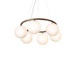 Nuura Miira 6 Circular Hanglamp - Brons - Opaal