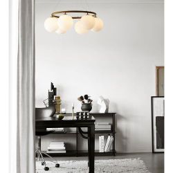 Nuura Miira 6 Circular Hanglamp - Brons - Opaal