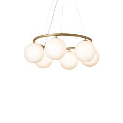 Nuura Miira 6 Circular Hanglamp - Messing - Opaal