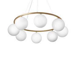 Nuura Miira 8 Circular Hanglamp - Messing - Opaal
