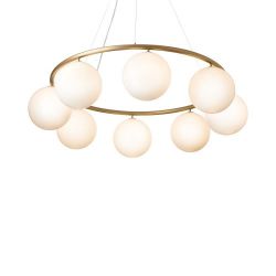 Nuura Miira 8 Circular Hanglamp - Messing - Opaal