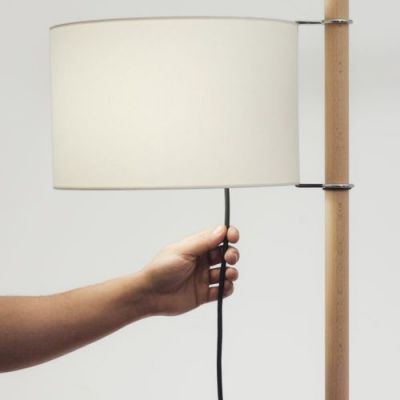 Santa & Cole TMM Vloerlamp - Walnoot - Wit