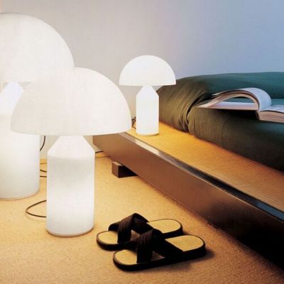 Oluce Atollo 237 Tafellamp - 50 cm - Opaalglas