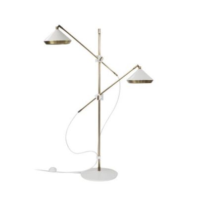 Bert Frank Shear Vloerlamp - Messing - Wit 