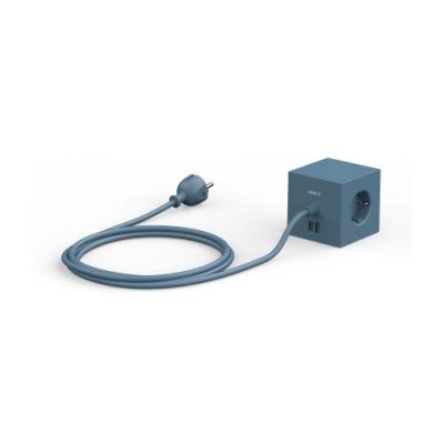 Avolt Square 1 USB + Magnet Stekkerdoos - Blauw