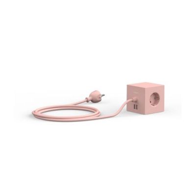 Avolt Square 1 USB + Magnet Stekkerdoos - Roze