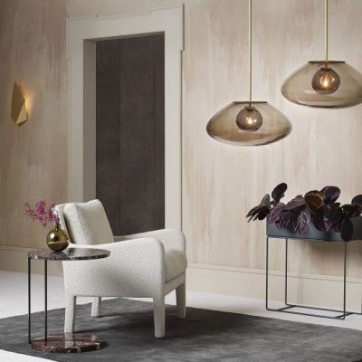 CTO Lighting Petra Large Hanglamp - Messing - Rookgrijs