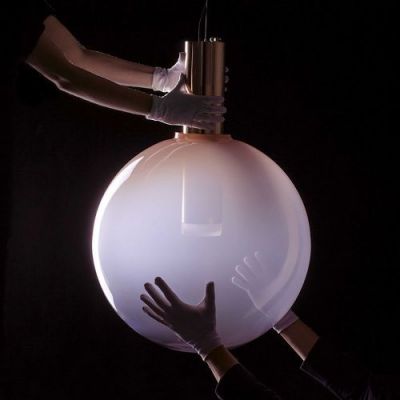 Bomma Phenomena Hanglamp - Small Ball - Gerookt - Zilver