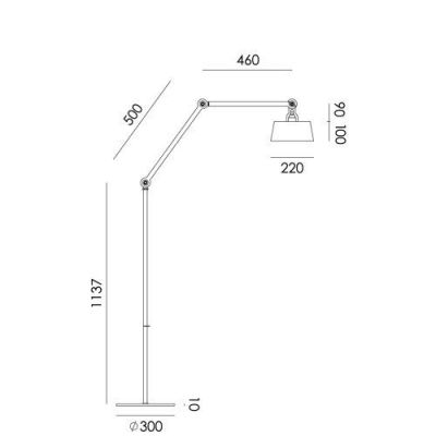 Tonone Bolt 2 arm Floor Long Upper Fit Vloerlamp - Geel