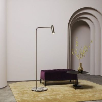 CTO Lighting Heron Vloerlamp - Brons - Calacatta Viola