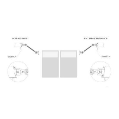 Tonone Bolt Bed Sidefit Install Wandlamp Set van 2 - Lichtgrijs