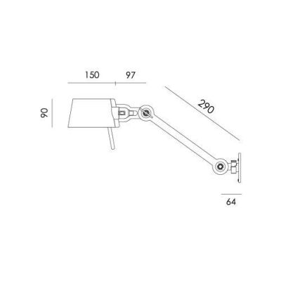 Tonone Bolt Bed Sidefit met stekker Wandlamp Set van 2 - Zwart