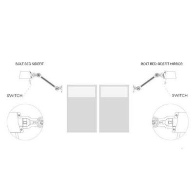 Tonone Bolt Bed Sidefit met stekker Wandlamp Set van 2 - Zwart