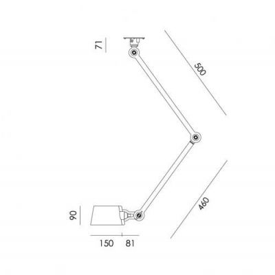 Tonone Bolt Ceiling 2 arm Sidefit Plafondlamp - Geel