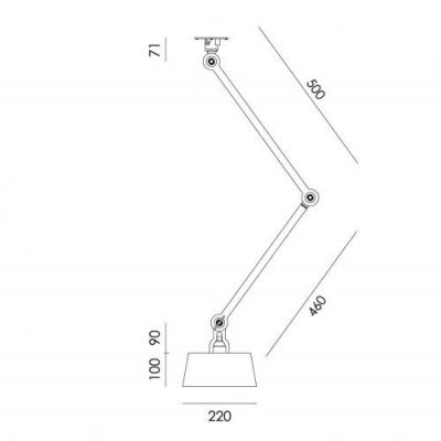 Tonone Bolt Ceiling 2 arm Underfit Plafondlamp - Donkergrijs