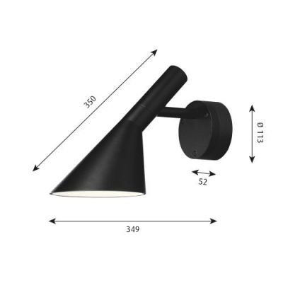 Louis Poulsen AJ 50 Wall Wandlamp - Zwart