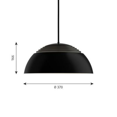 Louis Poulsen AJ Royal 370 V2 2700K Dali Hanglamp - Zwart