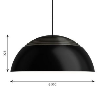 Louis Poulsen AJ Royal 500 V2 2700K Phase dimming Hanglamp - Zwart