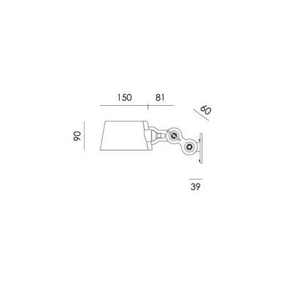 Tonone Bolt Wall Sidefit Mini met stekker Wandlamp - Lichtgrijs
