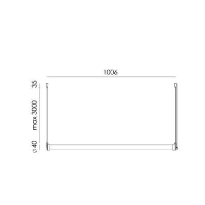 Tonone Mr. Tubes LED Pendant Horizontal Driver Separate Hanglamp 2700K - Zwart