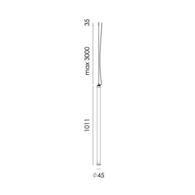 Tonone Mr. Tubes LED Pendant Vertical 1000 Hanglamp 2700K - Zwart