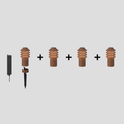 Louis Poulsen Bysted Garden Short Vloerlamp - 2700K Voetplaat met adapter - Aluminium