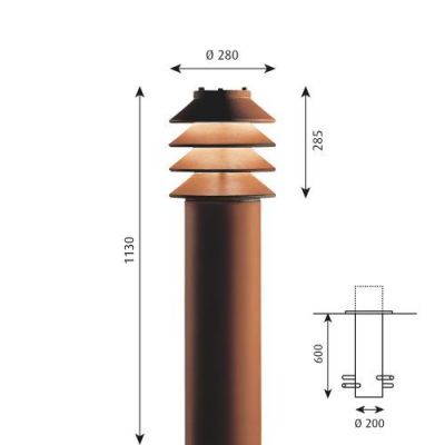 Louis Poulsen Bysted Vloerlamp - 3000K Voetplaat Dali - Bruin